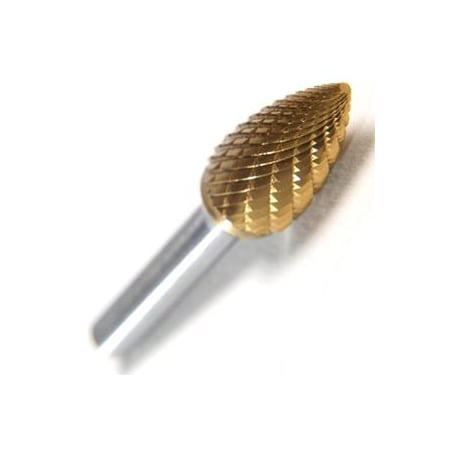 Champion Cutting Tool Tree Shaped Carbide Bur, Narrow Contour Work & Milling Unctd, 1/2in Cut Dia, 1in LOC, Double Cut CHA USG5